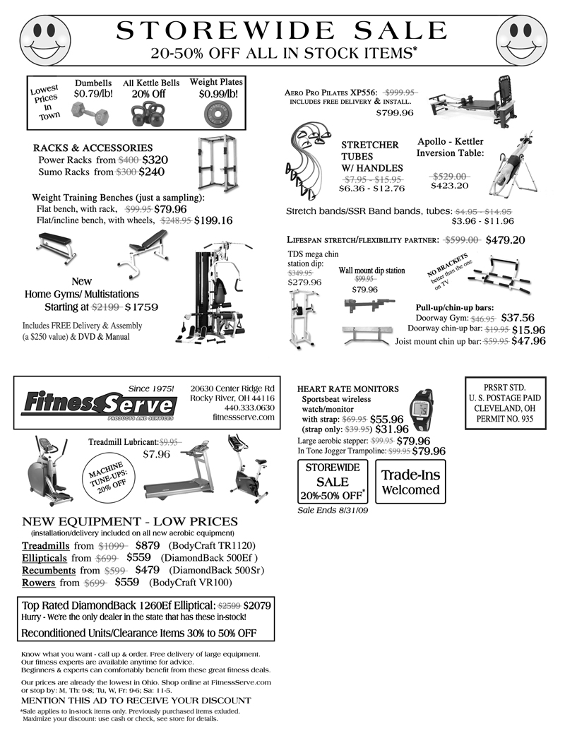  
design+print+laminate: Fitness Dealer Summer Sale Mailer, Front & Back
